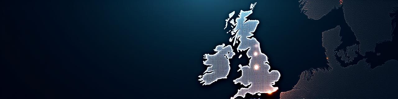 Abstract artistic representation of UK and Ireland connectivity